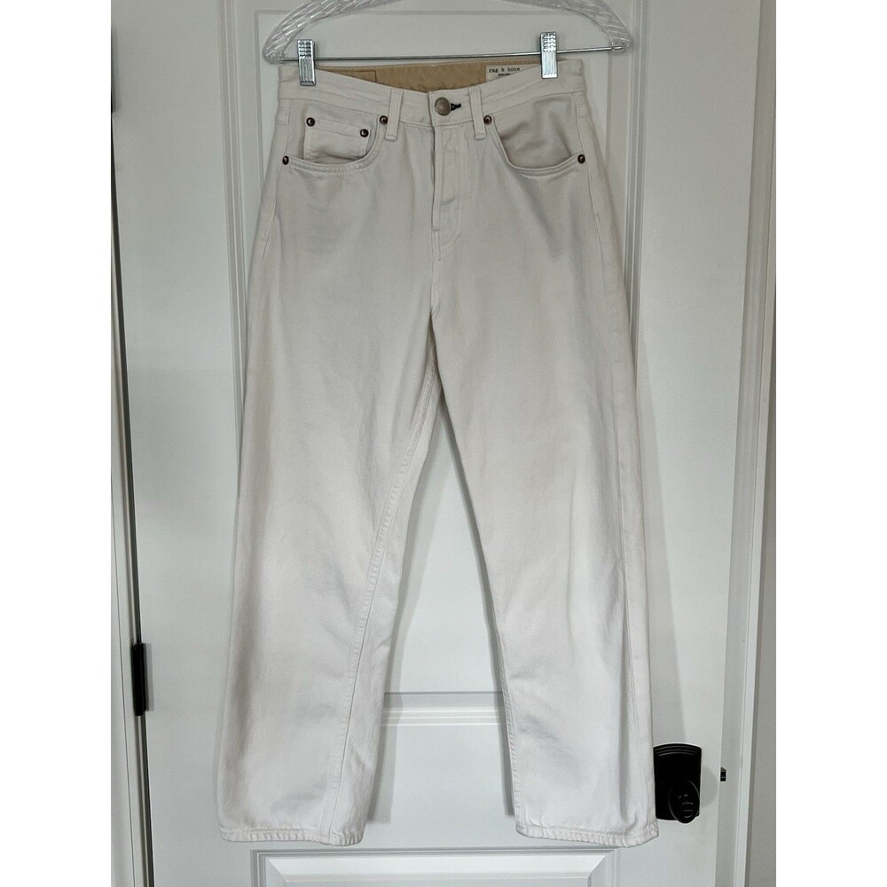 Rag & Bone Maya High Rise Ankle Jeans Worn White Size 26